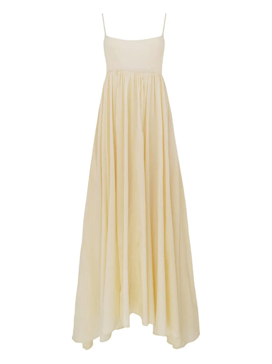 Azeeza Spaghetti Strap Dress — Beige/ Red — Size XL — Front View