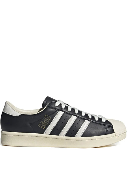 adidas Superstar Vintage Black/White/Antique Sneakers — Black — Size US M 9.5 - US W 11 — Front View