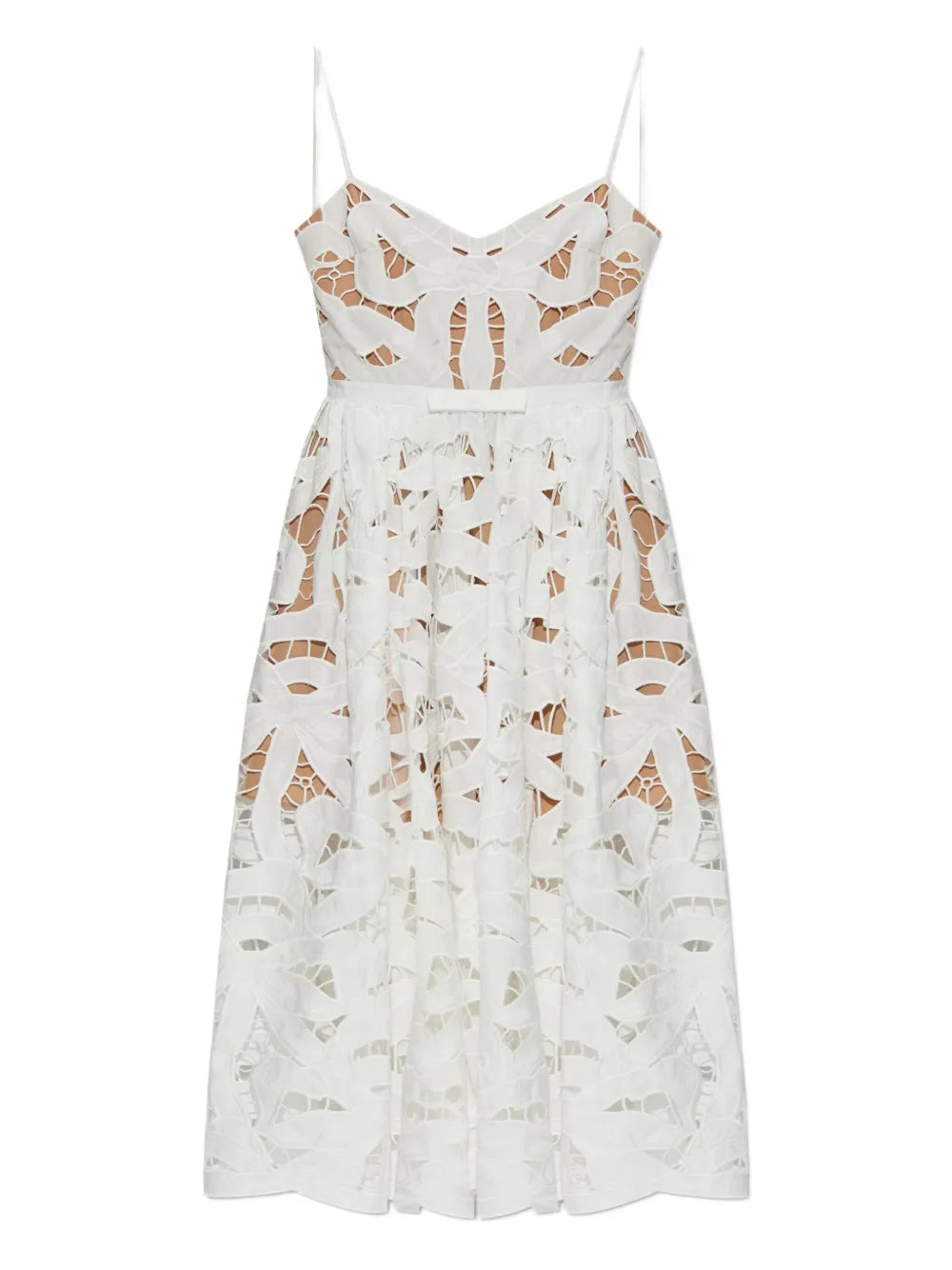 Self Portrait Bow Detail Dress — White — Size XS — Front View