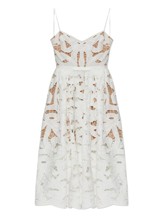Self Portrait Bow Detail Dress — White — Size XS — Front View