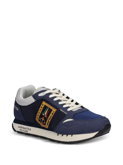 Aeronautica Militare Patch-Detail Sneakers — Navy Blue — Size US M 5.5 - US W 7 — Detail View
