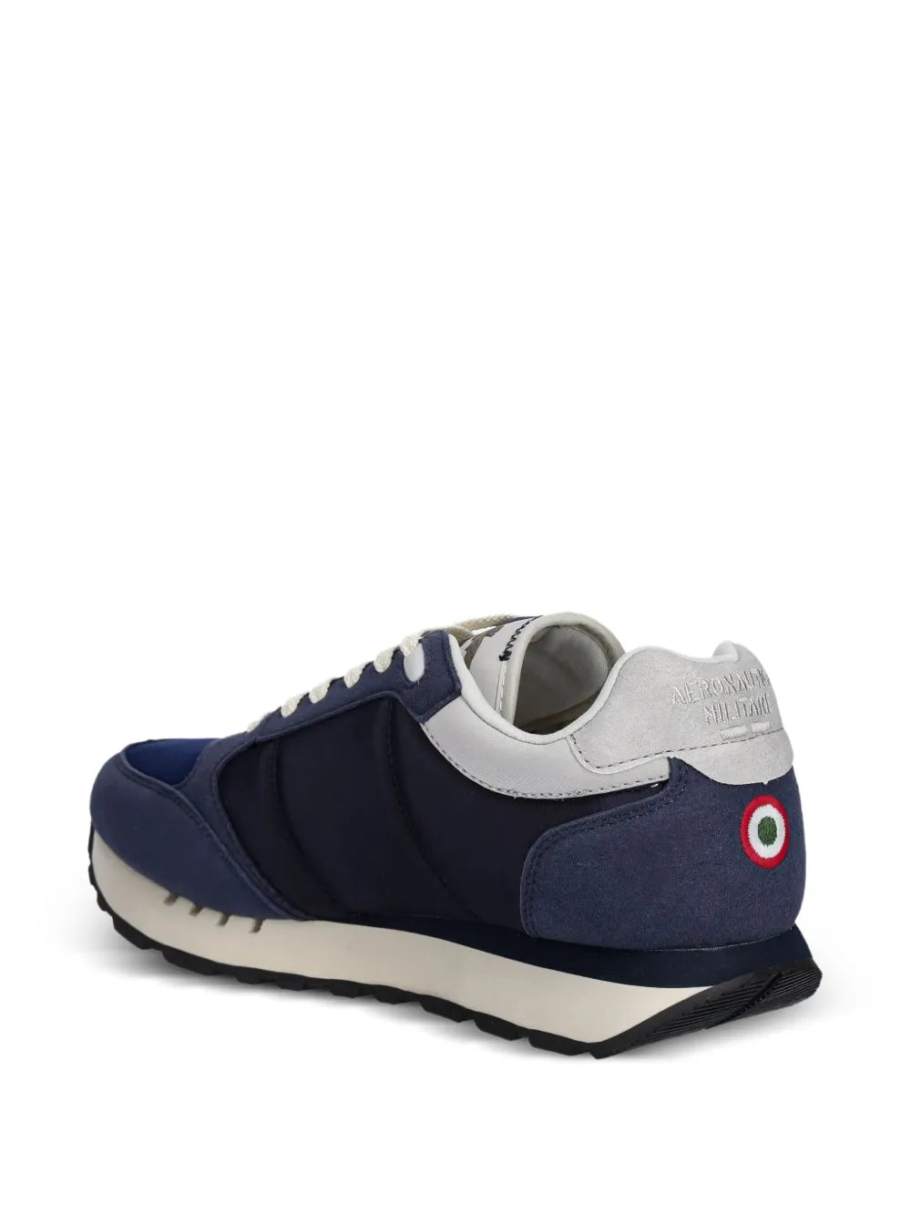 Aeronautica Militare Patch-Detail Sneakers — Navy Blue — Size US M 5.5 - US W 7 — Side View