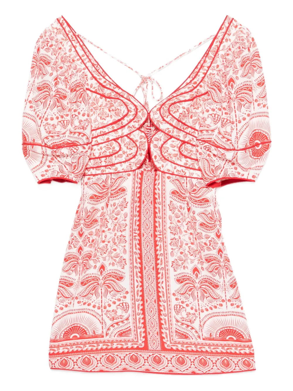 Farm Rio River Ride Mini Dress — Red — Size S — Front View