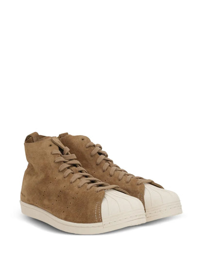adidas Suede High-Top Sneakers — Brown — Size US M 4 - US W 5.5 — Side View