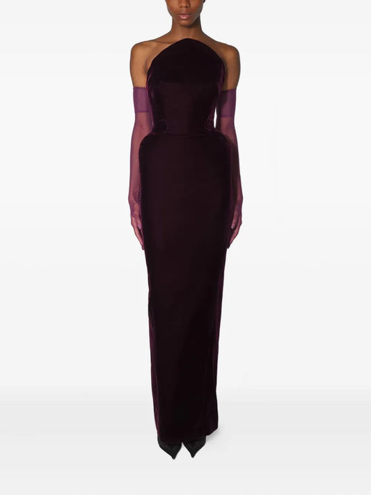 Mugler Strapless Maxi Dress — Same as shown — Size XS — Front View