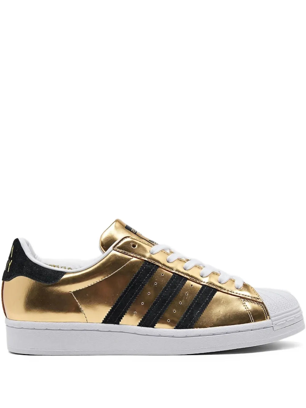 adidas Superstar 50Th Anniversary Liquid Gold Sneakers — Gold-Tone — Size US M 4 - US W 5.5 — Front View