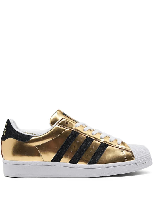 adidas Superstar 50Th Anniversary Liquid Gold Sneakers — Gold-Tone — Size US M 4 - US W 5.5 — Front View