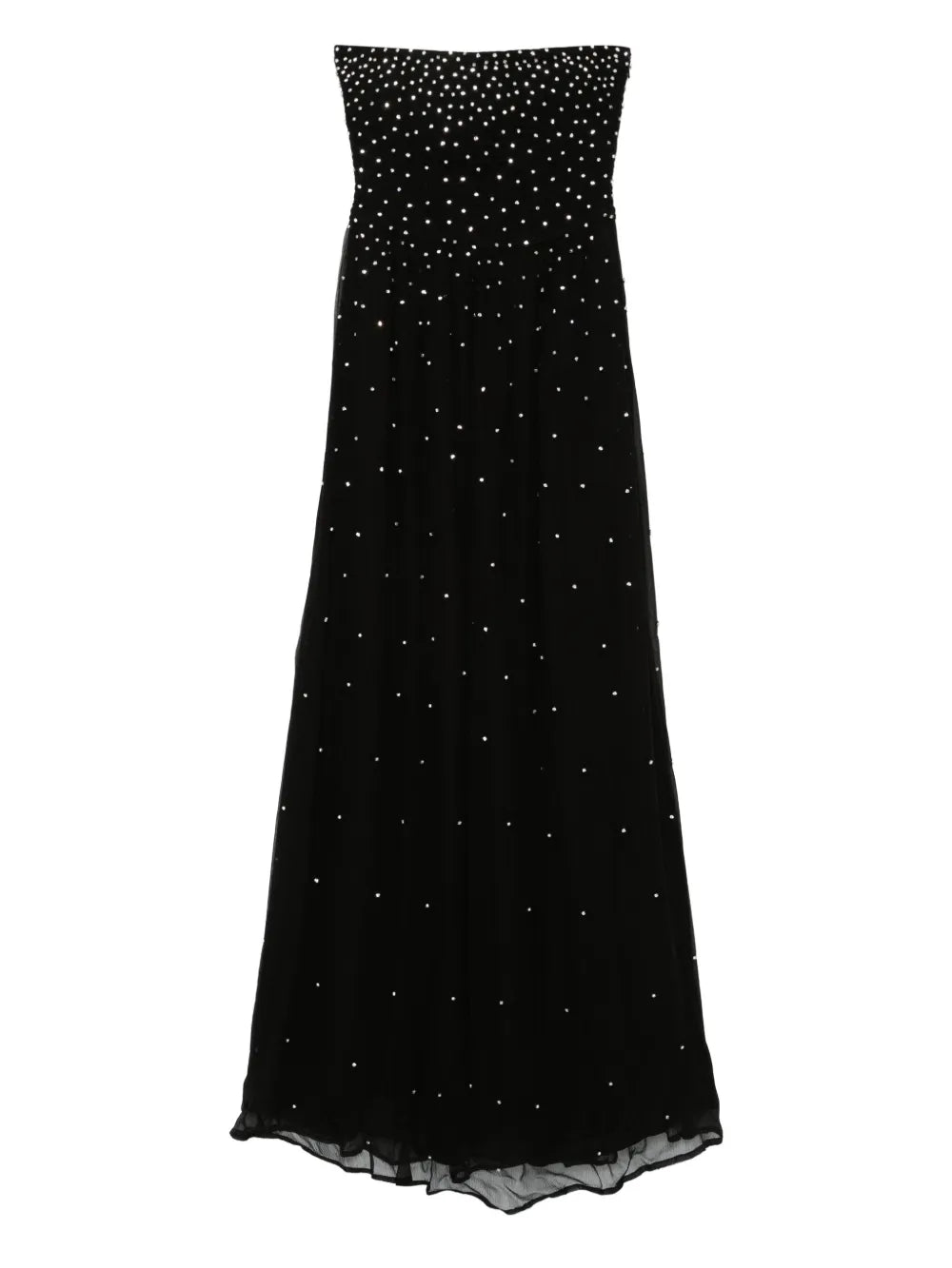 Bash Laura Beaded Maxi Dress — Black/ Red — Size XS — Front View