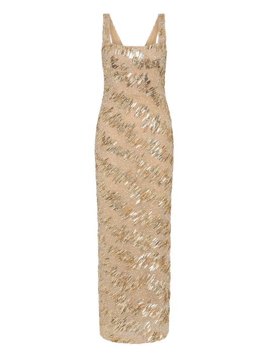 Rachel Gilbert Marcel Gown Dress — Gold — Size XS — Front View