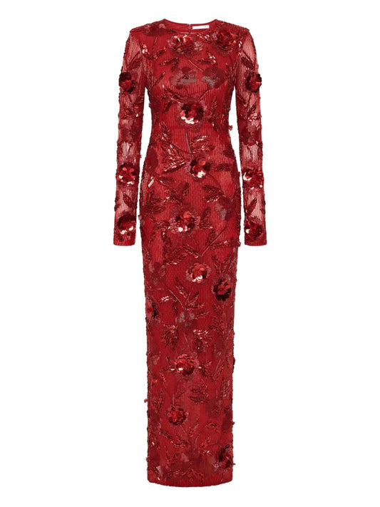 Rachel Gilbert Pierre Gown Dress — Red — Size XS — Front View