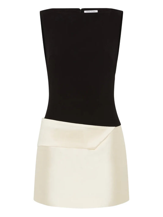 Rachel Gilbert Rikki Two Tone Mini Dress — Black — Size S — Front View