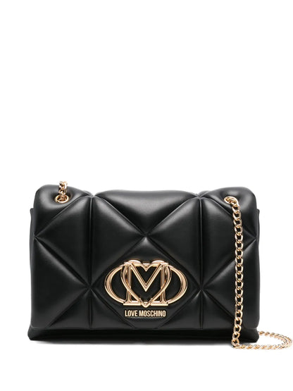 Love Moschino Quilted Logo Plaque Shoulder Bag — Same as shown — Size One Size — Front View