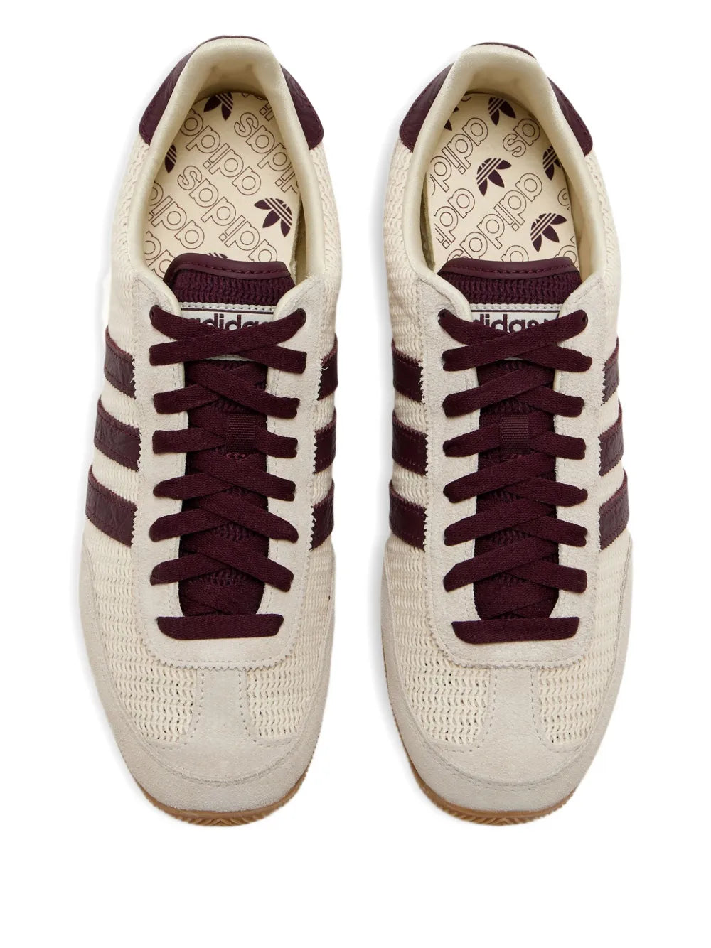 adidas Three-Stripes Mesh Low-Top Sneakers — Beige — Size US M 9.5 - US W 11 — Side View