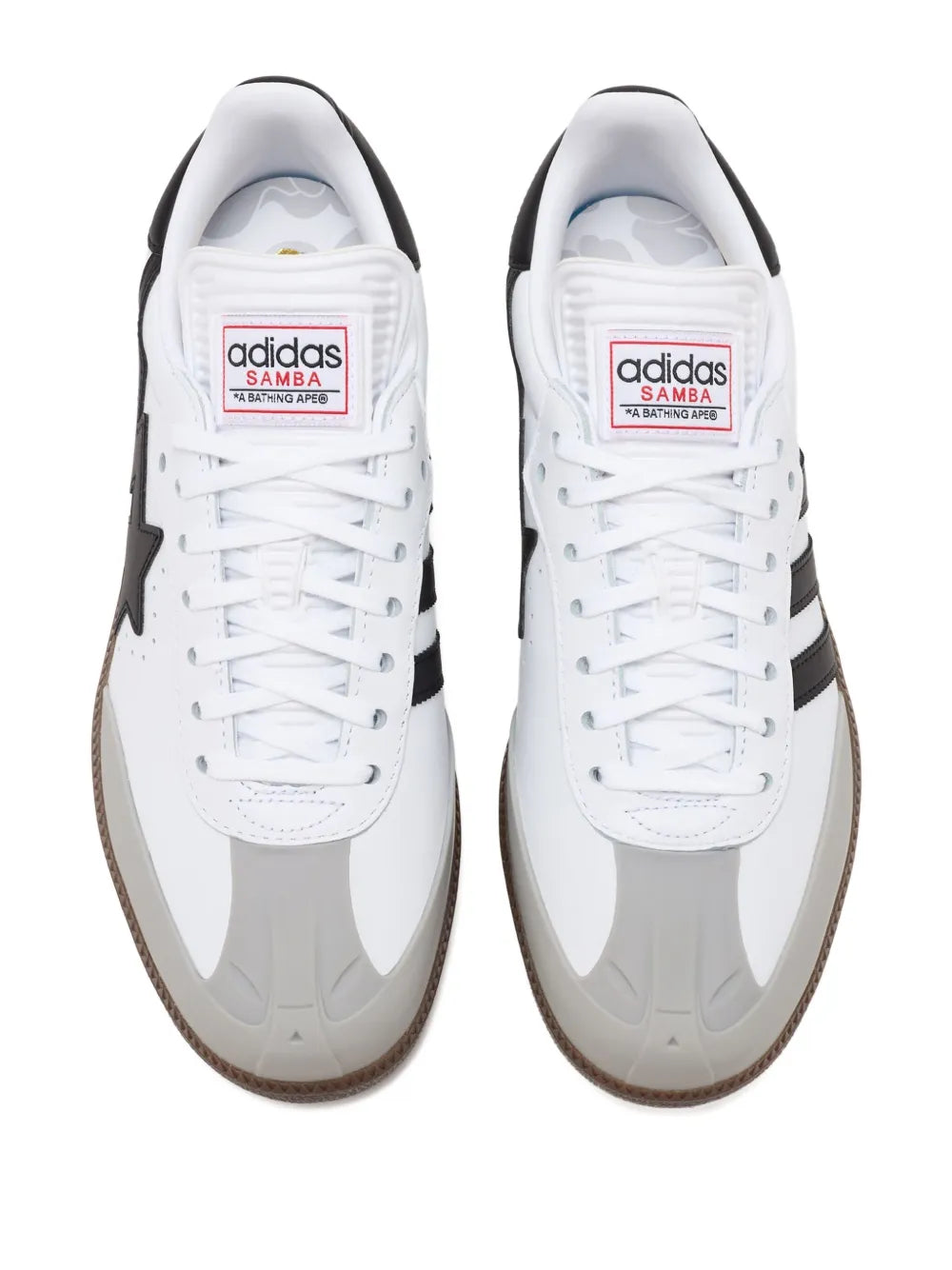 adidas X Bape Samba Sneakers — White — Size US M 8 - US W 9.5 — Side View