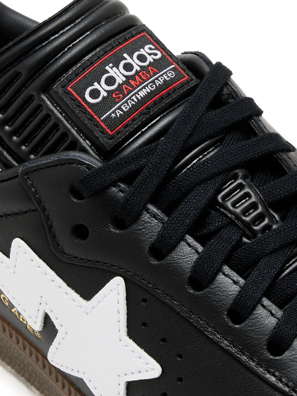 adidas X Bape Samba Sneakers — Black — Size US M 8 - US W 9.5 — Back View