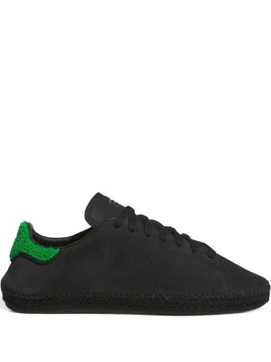 adidas Stan Smith Core Black/Green Sneakers — Black — Size US M 8 - US W 9.5 — Front View