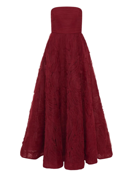 Rebecca Vallance Willow Strapless Ruffled Gown — Same as shown — Size XS — Front View