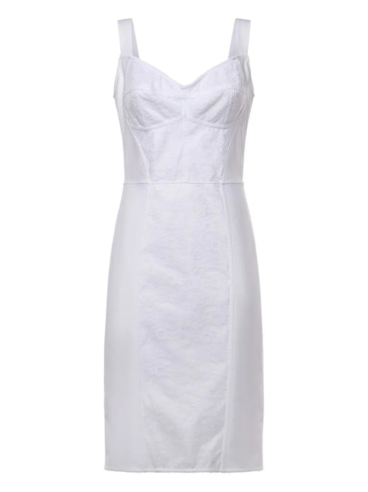 Dolce Gabbana Corset Mini Dress — White — Size S — Front View