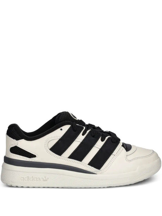 adidas Three-Stripes Leather Trainers — Off-White — Size US M 9.5 - US W 11 — Front View