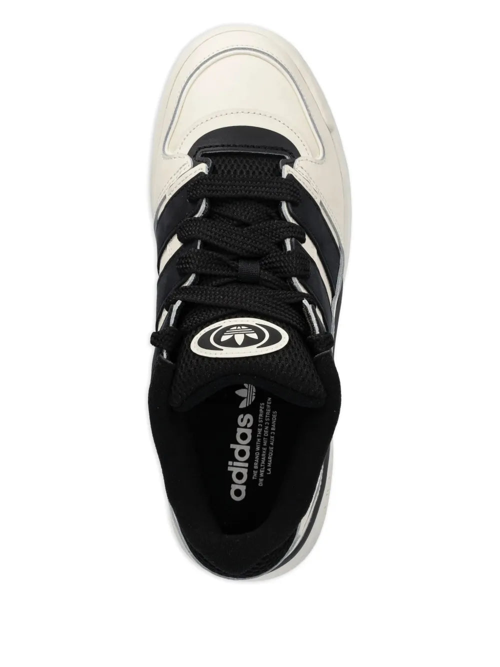 adidas Three-Stripes Leather Trainers — Off-White — Size US M 9.5 - US W 11 — Top View