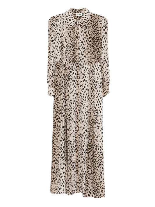 Rixo Izzy Dress — Beige — Size S — Front View