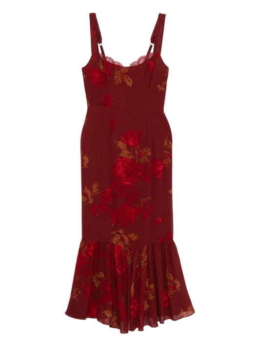 Reformation Irisa Dress — Red — Size XS — Front View