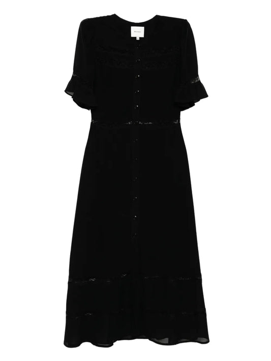 Reformation Woodson Dress — Black — Size XS — Front View