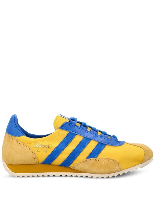 adidas Sl 72 Three-Stripe Sneakers — Yellow — Size US M 9 - US W 10.5 — Front View