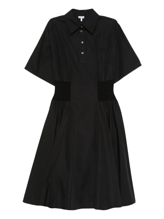 Loewe Polo Neck Midi Dress — Black/ Red — Size XXL — Front View
