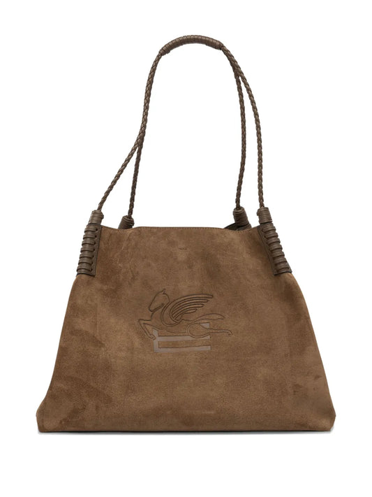 Etro Medium Libra Braided Handle Suede Tote Bag — Same as shown — Size One Size — Front View