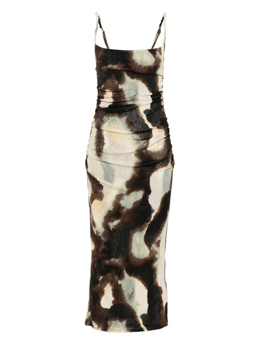 Nanushka Ruched Detail Midi Dress — Same as shown — Size S — Front View