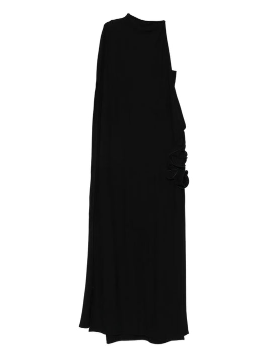 Magda Butrym One Shoulder Ruffle Detail Dress — Black — Size XS — Front View