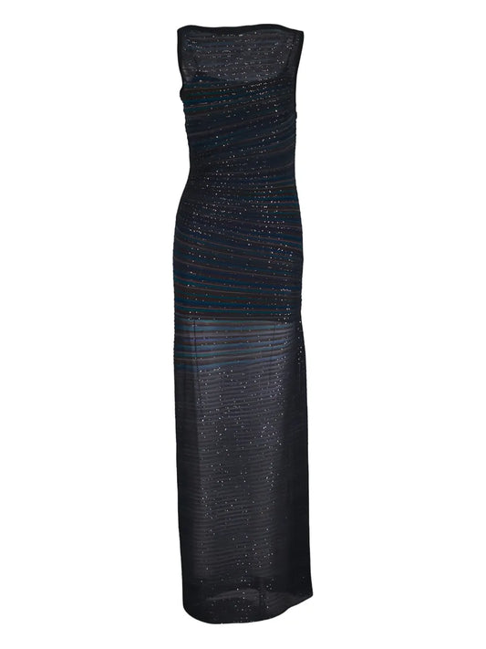 Missoni Sequinned Sleeveless Maxi Dress — Black — Size XS — Front View