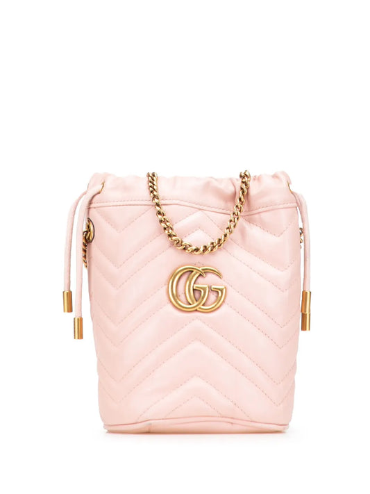 Gucci Pre Owned 2016 2025 Small Gg Marmont Leather Matelasse Bucket Bag — Same as shown — Size One Size — Front View