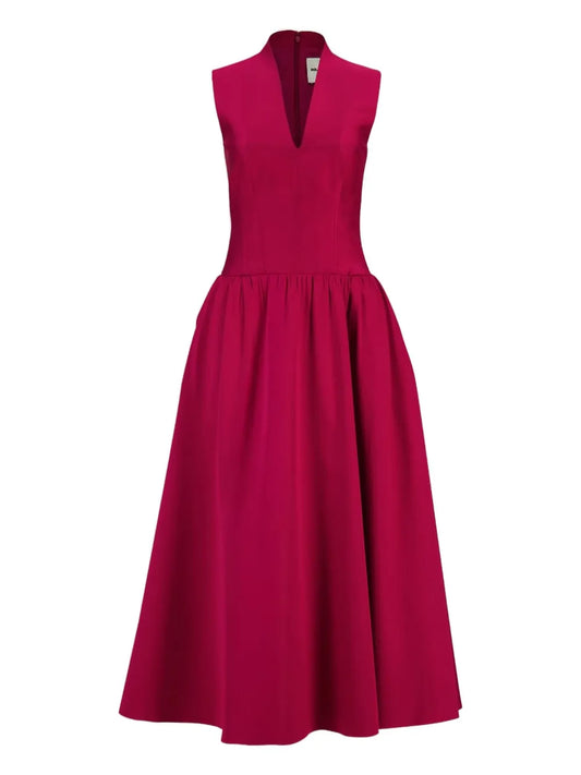 Roland Mouret Taffeta Ball Skirt Dress — Red/ Pink — Size XS — Front View