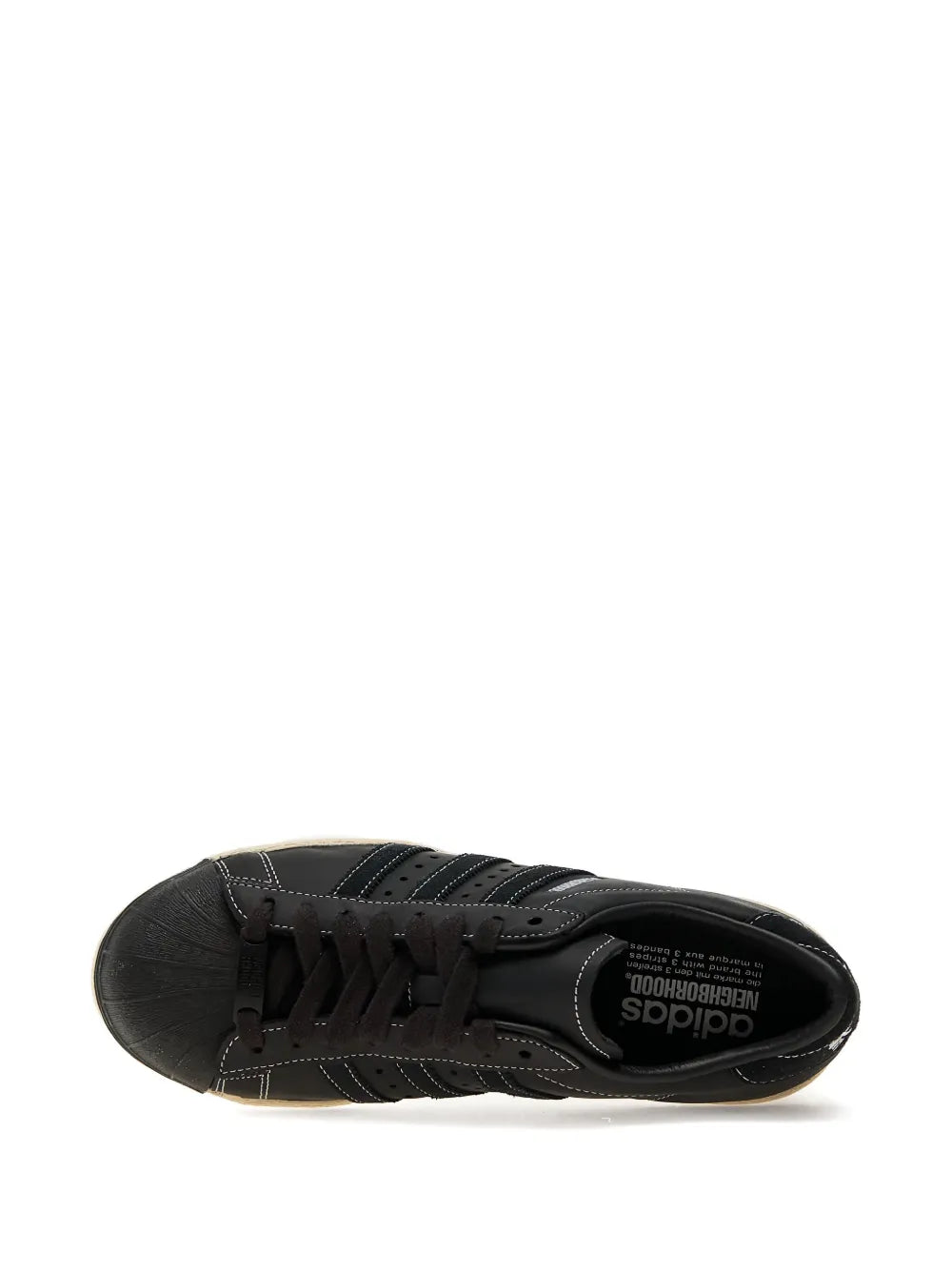 adidas Superstar Neighborhood 2005 Sneakers — Black — Size US M 10.5 - US W 12 — Top View