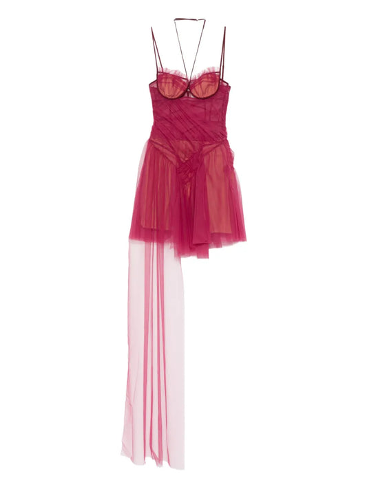 Nensi Dojaka Asymmetric Draped Mini Dress — Same as shown — Size XS — Front View