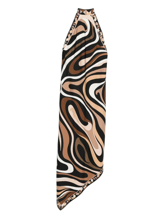 Pucci Sleeveless Silk Dress — Black — Size XS — Front View