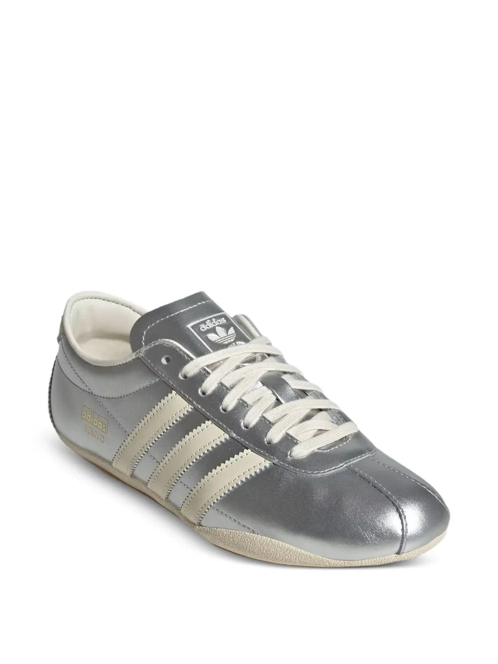 adidas Tokyo Silver Metallic / Cream White Sneakers — Silver-Tone — Size US M 11.5 - US W 13 — Side View