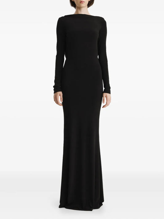 2310 Studio Cowl Back Maxi Dress — Black — Size XS — Front View