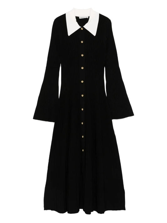 Simkhai Phillipa Midi Dress — Black/ Red — Size XS — Front View