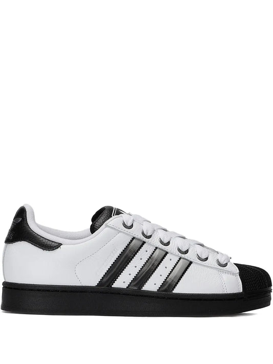 adidas Superstar Ii Shell-Toe Striped Sneakers — White — Size US M 4 - US W 5.5 — Front View