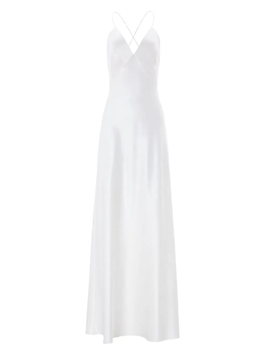Il Volo Muse Maxi Dress — White — Size S — Front View