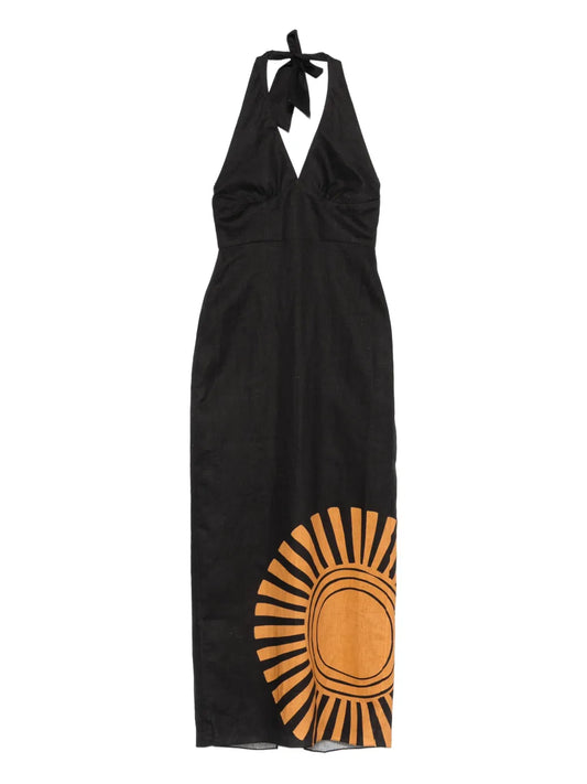 Cala De La Cruz Dasha Maxi Dress — Black — Size XS — Front View