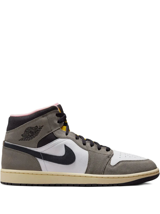 Air Jordan 1 Mid Cave Stone Sneakers — Grey — Size US M 10.5 - US W 12 — Front View