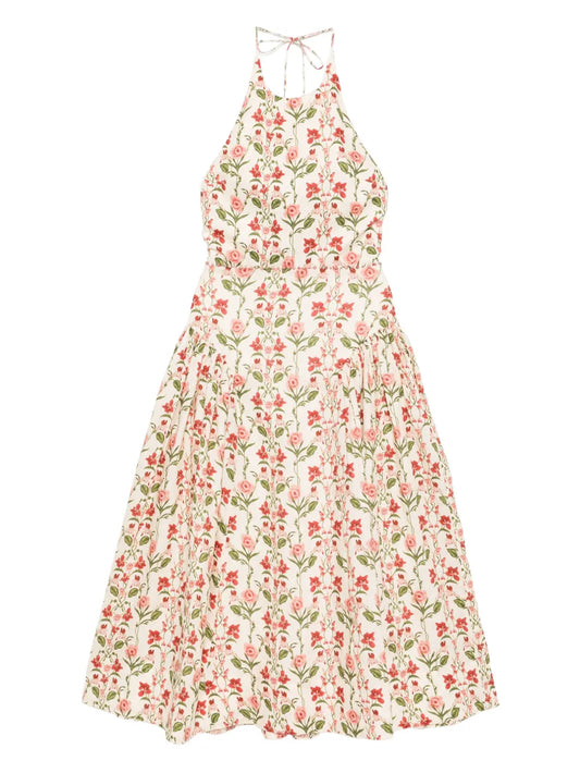 Agua By Agua Bendita Balsa Canna Dress — Cream — Size XS — Front View
