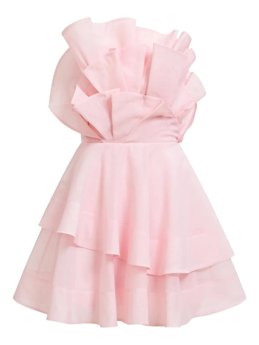 Aje Selestia Mini Dress — Red/ Pink — Size XS — Front View
