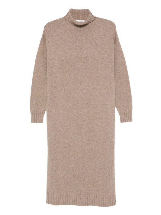 Max Mara Summer Cashmere Midi Dress — Brown — Size XS — Front View