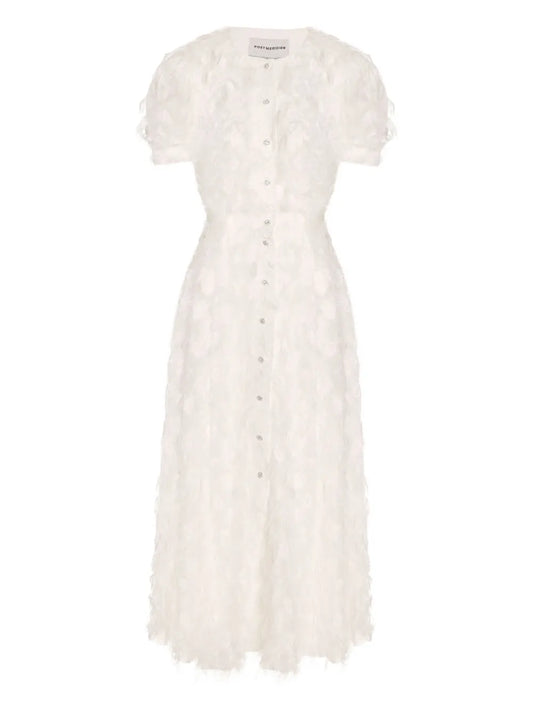 Post Meridiem Button Up Midi Dress — Same as shown — Size XS — Front View