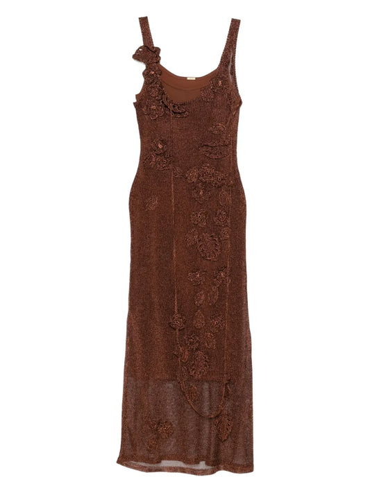 Cult Gaia Pemma Knitted Maxi Dress — Brown — Size XS — Front View